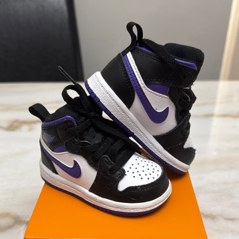 Kids Black and Purple Sneakers